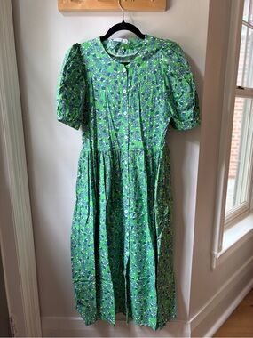 oak and fort floral midi dress FLORAL MIDI DRESS